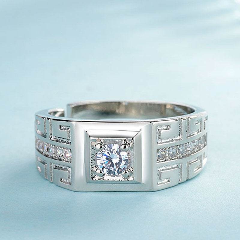 Stunning Moissanite Ring for Men - Modern Geometric Design, Stylish Accessory - Buy Center