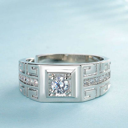 Stunning Moissanite Ring for Men - Modern Geometric Design, Stylish Accessory - Buy Center