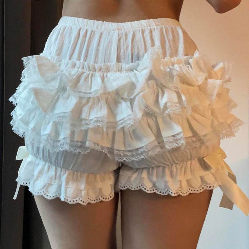Buycenter Women's Bowknot Lace Shorts - Summer Multi-layer Commuting Style - Buy Center