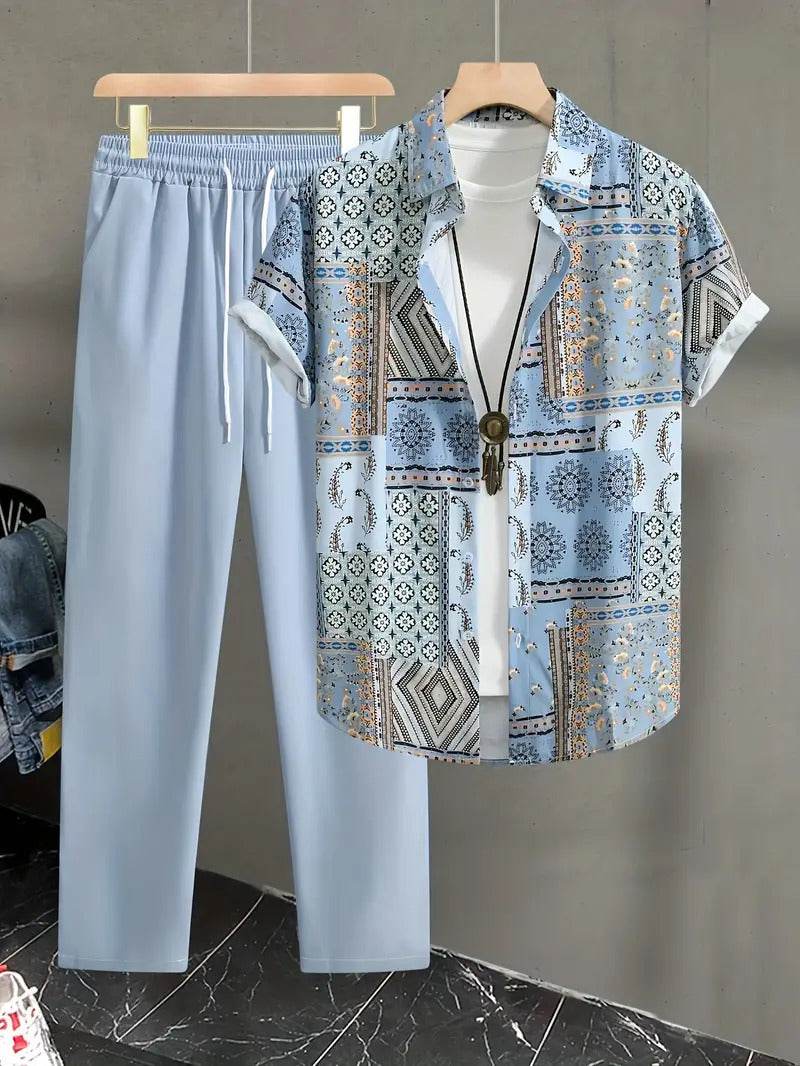 Ethnic Style Casual Shirt & Trousers Suit for Men - Premium Comfort & Style - Buy Center