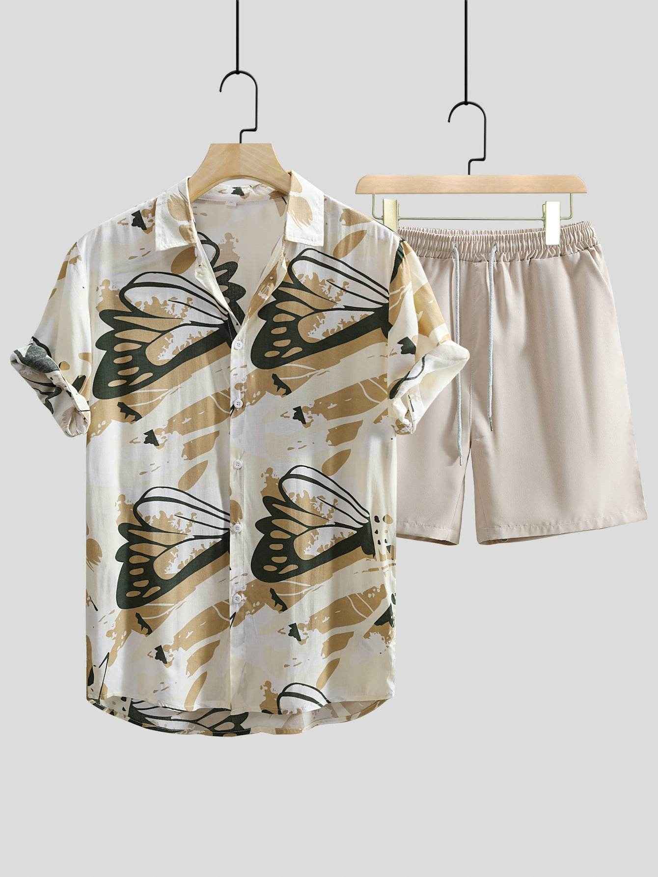 Men's Casual Short Sleeve Shirt Outfit - Trendy Prints & Comfort