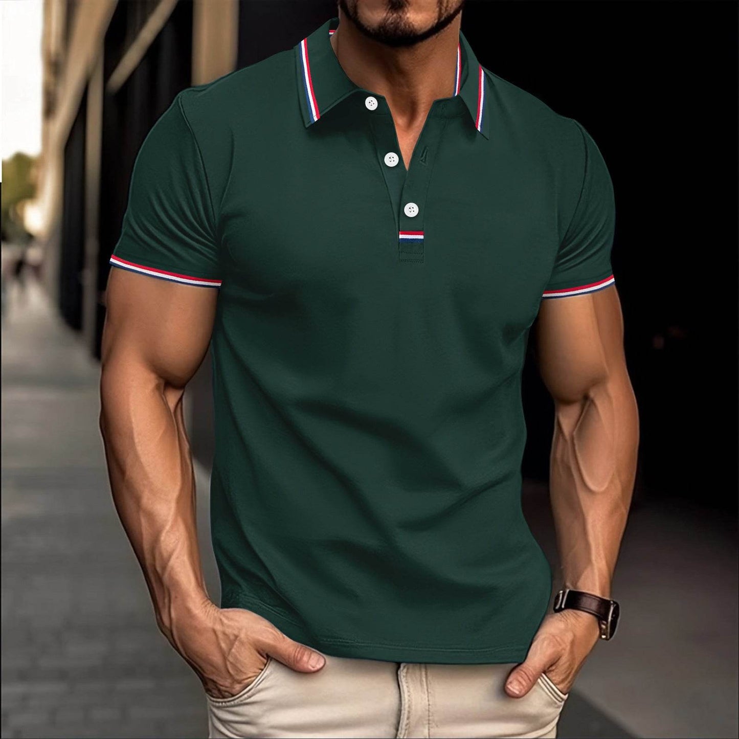 Buycenter Versatile Pull Button T-shirt - Loose Fit, Short Sleeve Options - Buy Center