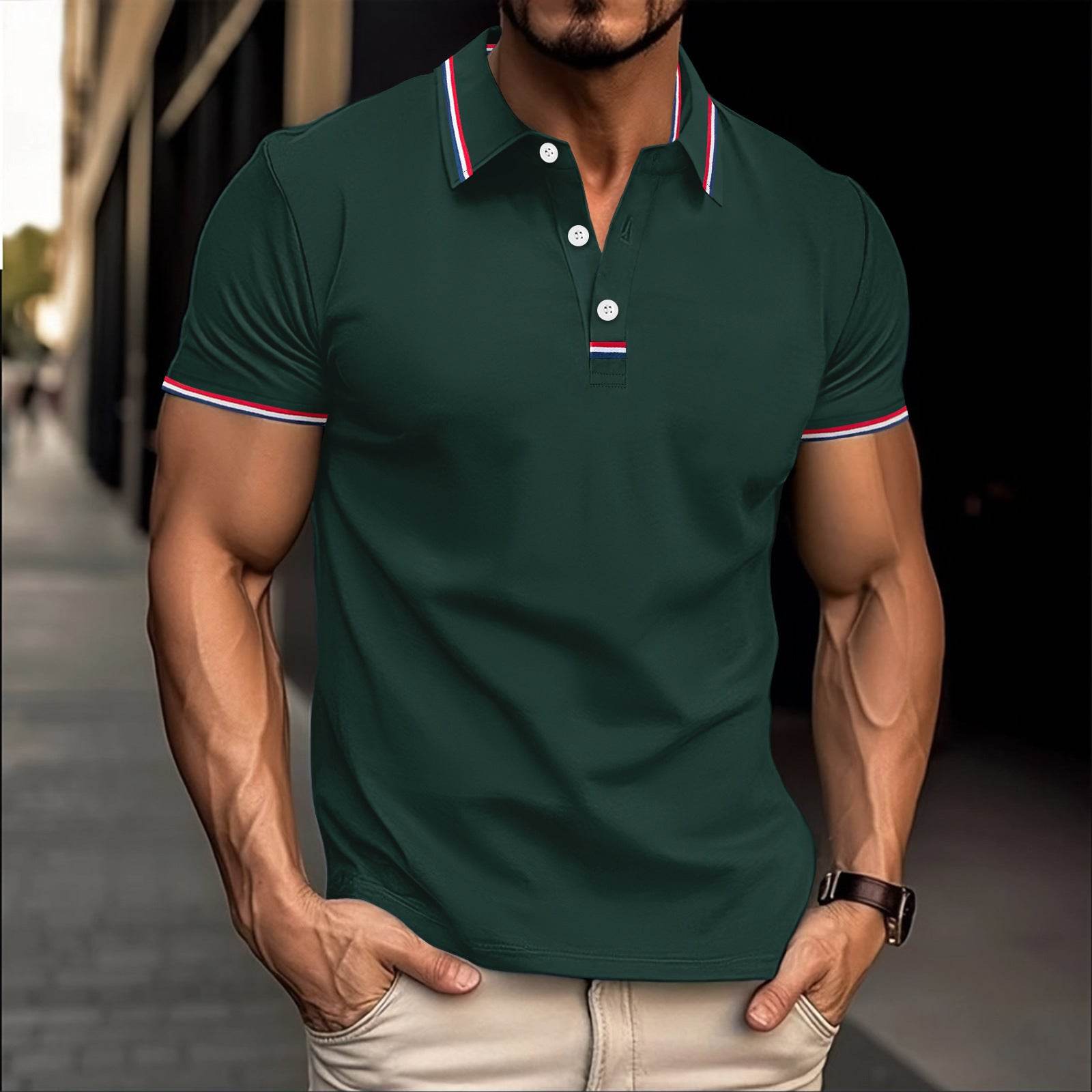 Buycenter Versatile Pull Button T-shirt - Loose Fit, Short Sleeve Options - Buy Center