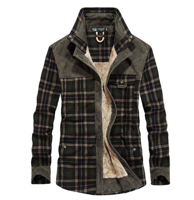 Buycenter Men's Thicken Winter Jacket - Warm Fleece & Cotton Blend - Buy Center