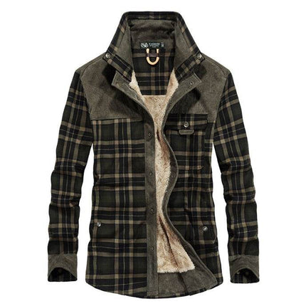 Buycenter Men's Thicken Winter Jacket - Warm Fleece & Cotton Blend - Buy Center
