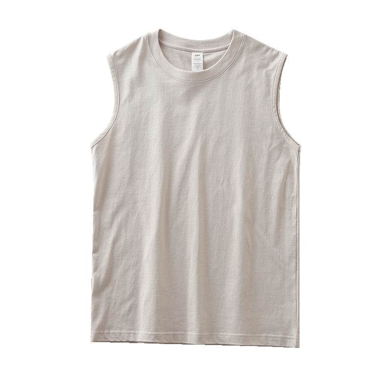 Men's Solid Color Sleeveless Fitness Waistcoat - 100% Cotton, Moisture-Wicking - Buy Center