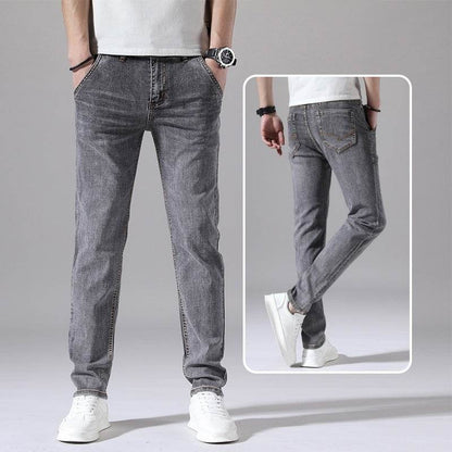 Retro Thin Tapered Jeans for Men - Stylish Casual Trousers for Summer - Buy Center