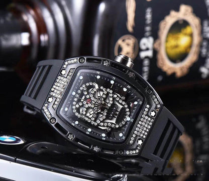 Buycenter Men's Silicone Quartz Watch - Tonneau Shape, Stylish Design - Buy Center