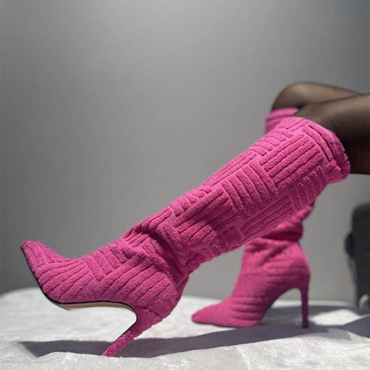 Plus Size Sexy Pointed Toe Thermal Boots - Stiletto Heels for Chic Style - Buy Center