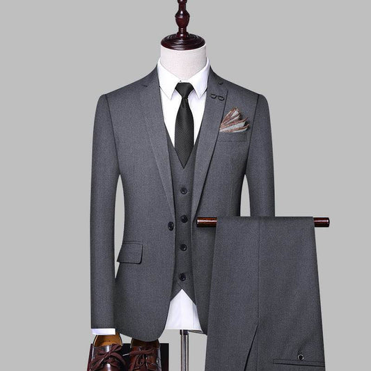 Men's 3-Piece Business Suit - Stylish Groom Banquet Dress Set 2025 - Buy Center