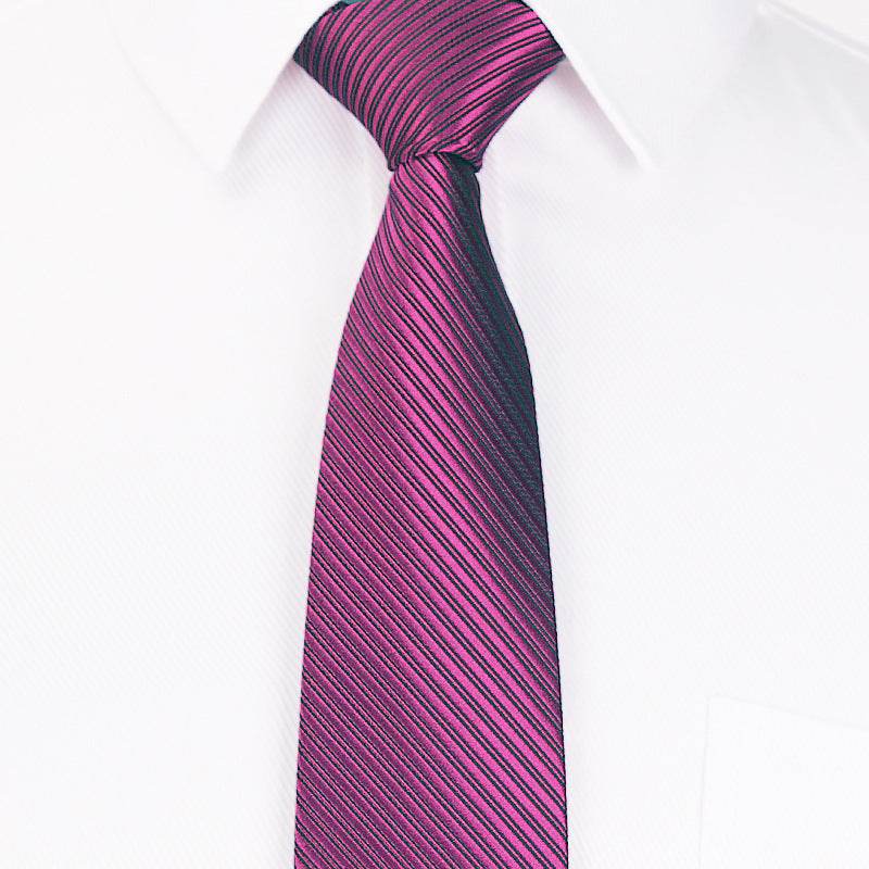 Stylish Dark Striped Tie - 8CM Polyester Hand Tie for Business Wear - Buy Center