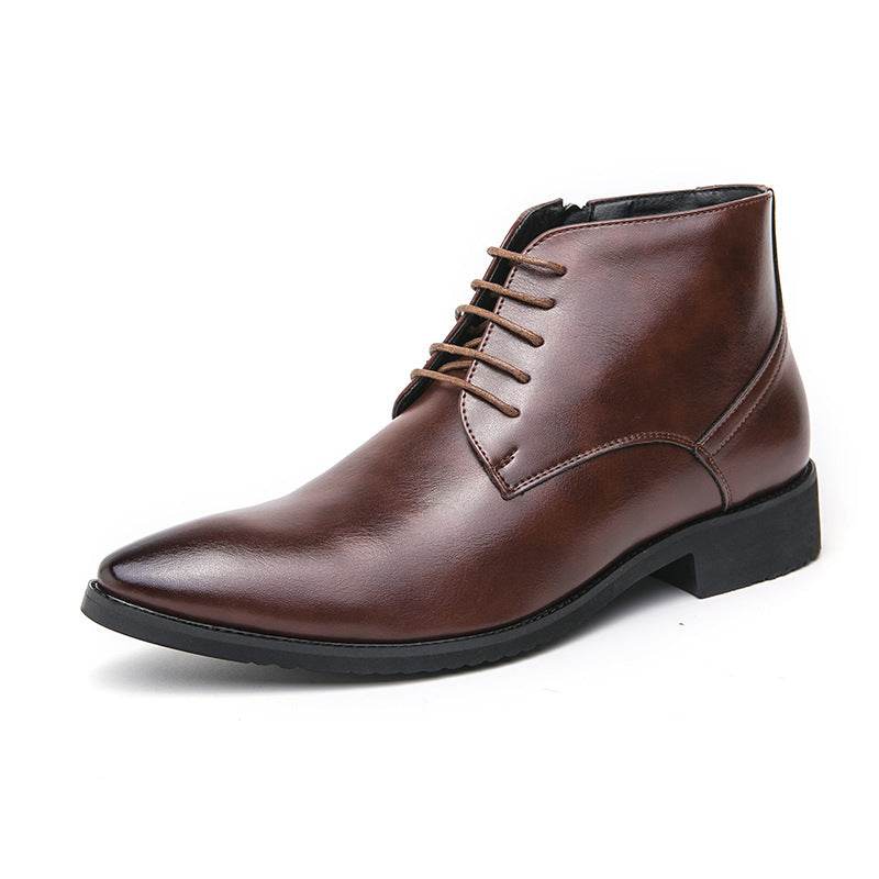 Stylish High-Top Martin Boots with Zipper - Height Increasing Design - Buy Center