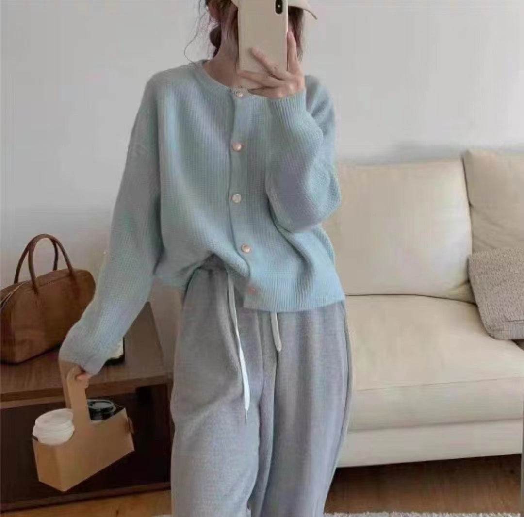 Women's Round Neck Knitted Cardigan - Stylish Cozy Sweater Coat 2025 - Buy Center