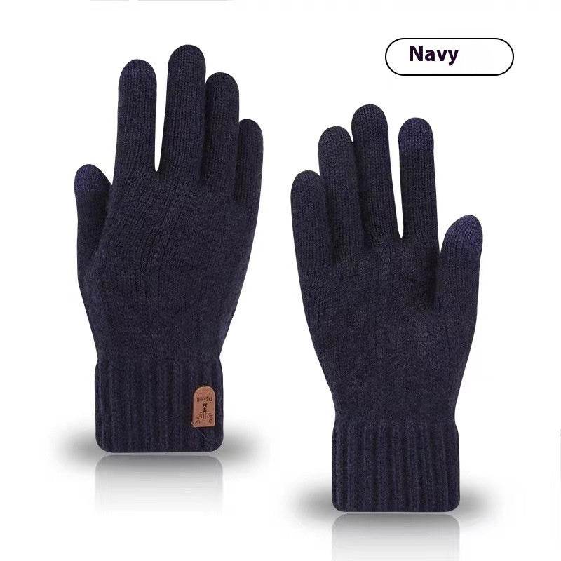 Men's Cold-Proof Woolen Gloves - Stylish Touch Screen & Non-Slip Design - Buy Center
