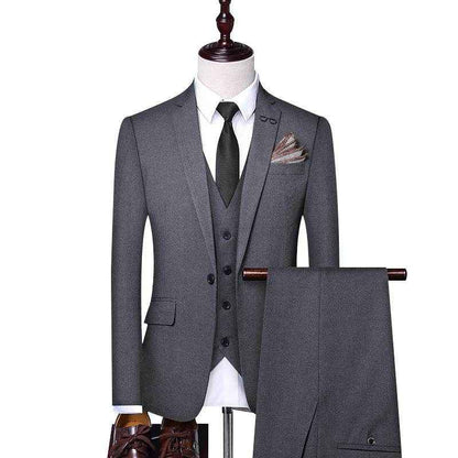 Men's 3-Piece Business Suit - Stylish Groom Banquet Dress Set 2025
