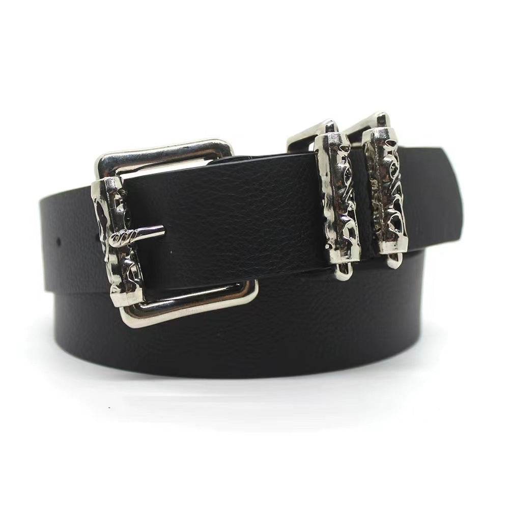 New Style Silver Alloy Crook Pin Buckle Belt - Elegant Imitation Leather - Buy Center