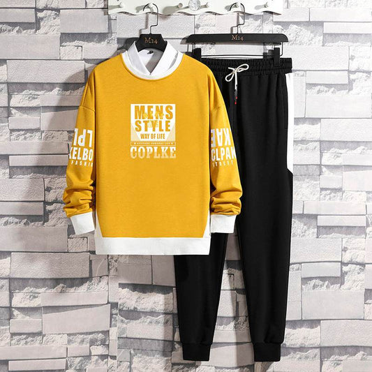Men's Casual Sports Pajama Set - Long Sleeve Pants Sweater in M-4XL - Buy Center