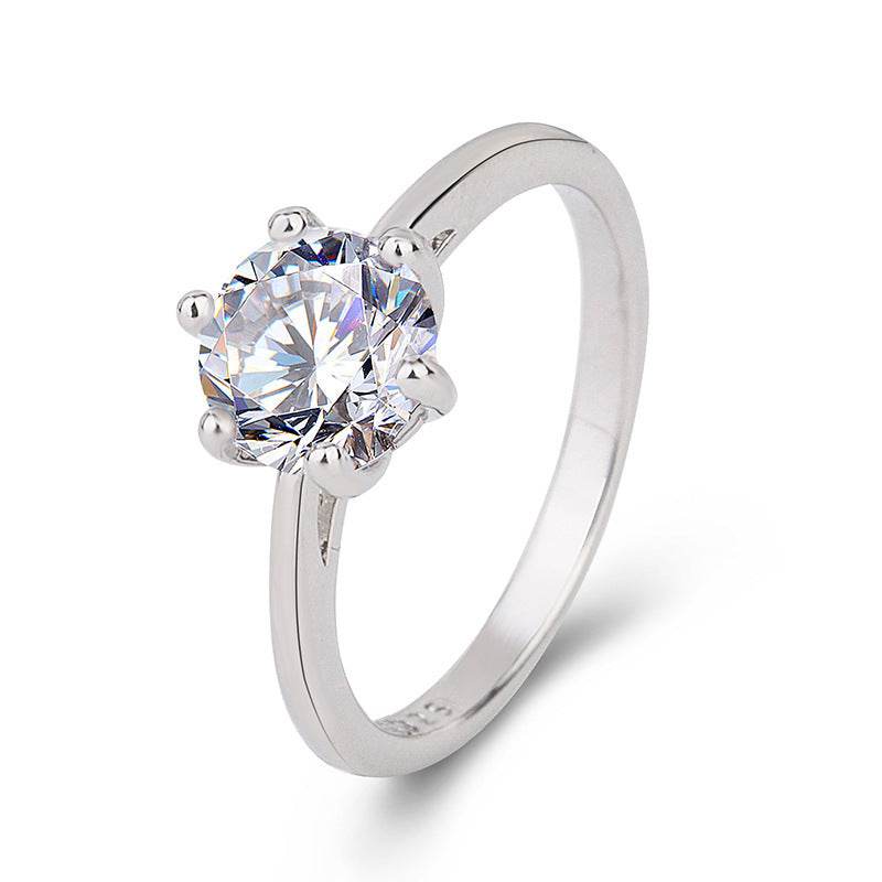 Buy Center Zircon Ring for Women - Geometry Copper Platinum Plated - Buy Center