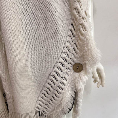 Plus Size Hooded Pullover Sweater - Batwing Tassel Design for Winter - Buy Center
