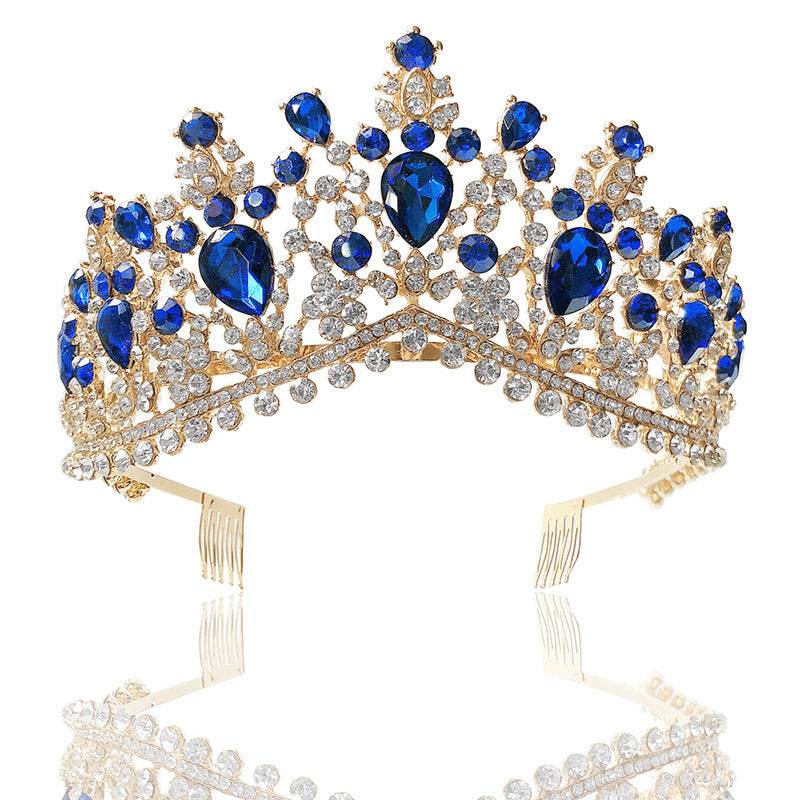 Baroque Rhinestone Bridal Crown - Elegant Headdress for Special Occasions - Buy Center