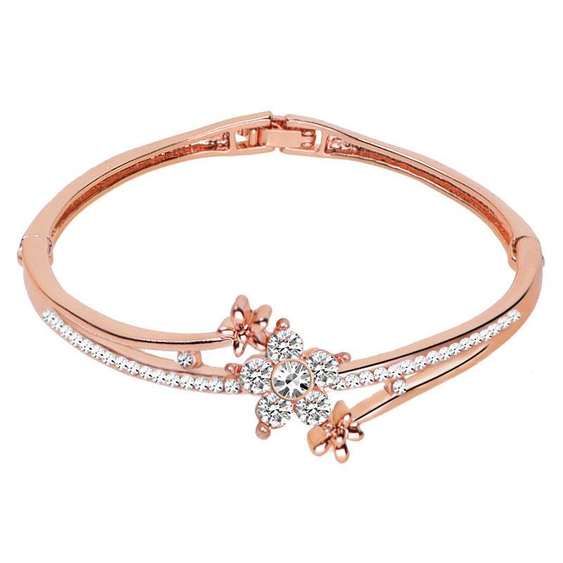 Buy Center Luxury Diamond Quartz Watch & Bracelet Set - Elegant Fashion Jewelry - Buy Center