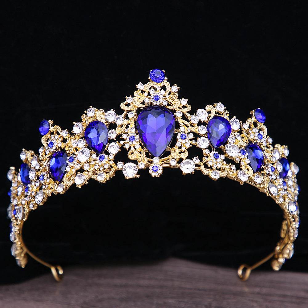 Baroque Rhinestone Crystal Bridal Crown - Elegant Wedding Hair Jewelry - Buy Center