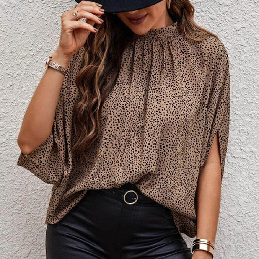 Casual Fashion Split Batwing Sleeve Top - Stylish Blouse for Women 2025 - Buy Center