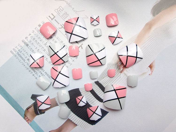 Pro Acrylic Toe Nails Set - 24pcs Stylish False Toenails for Easy Application - Buy Center