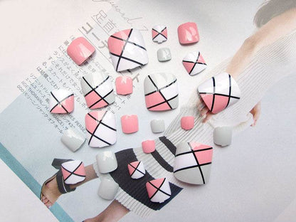 Pro Acrylic Toe Nails Set - 24pcs Stylish False Toenails for Easy Application - Buy Center