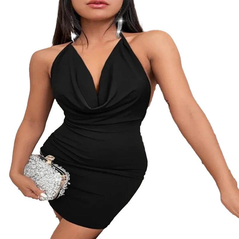 Temperament Sling Women's Deep V Backless Dress - Elegant Hip Skirt Style - Buy Center