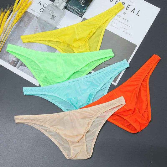 Ultra-Thin Transparent Men's Briefs - Comfortable Ice Silk Low Waist Style