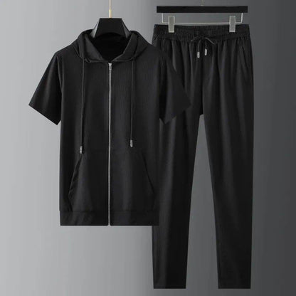Men's Lightweight Short Sleeve Pajama Set - Stylish & Comfortable Two-Piece - Buy Center