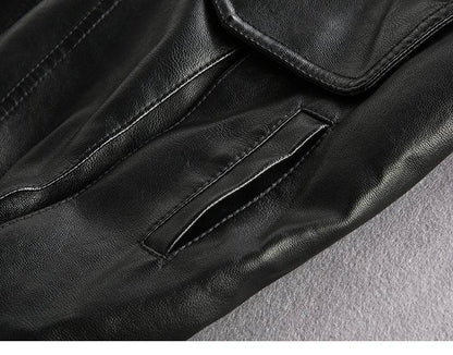 European American Trendy Loose Fit Leather Jacket - Stylish & Comfortable - Buy Center