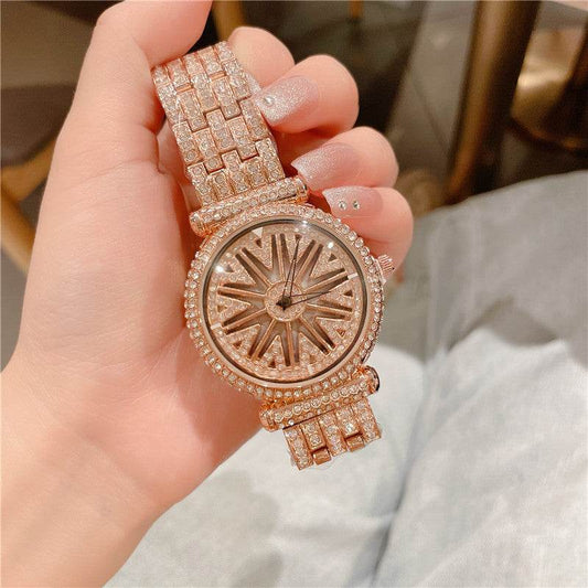 Women's Diamond Round Waterproof Watch - Stylish Quartz Bracelet for 2025 - Buy Center