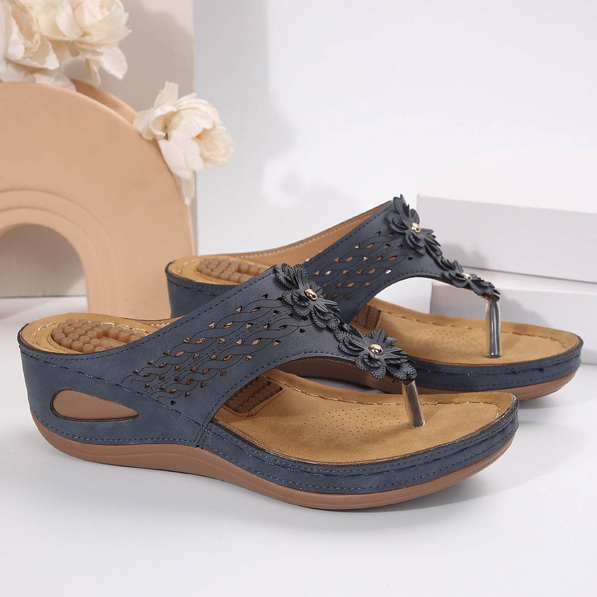 Buycenter Casual Wedge Flip-Flops - Stylish Beach Shoes for Women - Buy Center