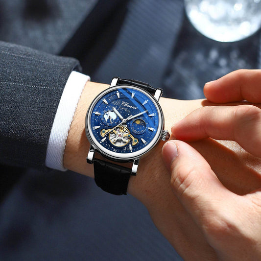 Xinghe Luminous Tourbillon Mechanical Watch - Moon Phase, Stylish Design - Buy Center