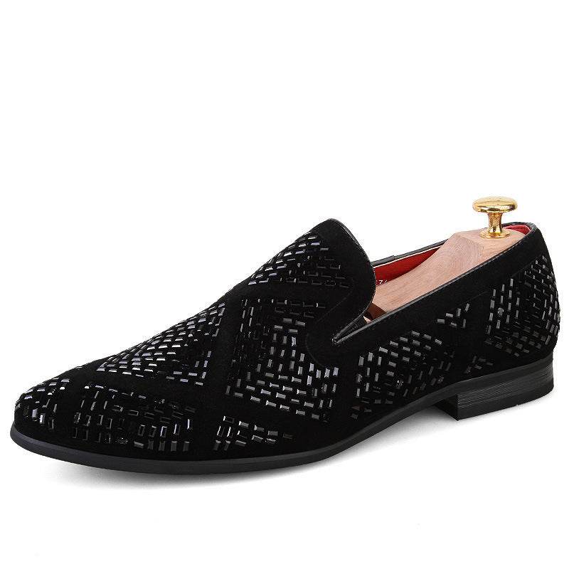 Men's Black Paillette Casual Shoes - Stylish Pointed Toe Design 2025 - Buy Center