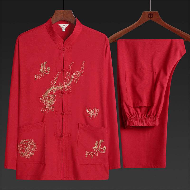Men's Two-Piece Pajama Set - Comfortable & Stylish for Spring & Autumn - Buy Center