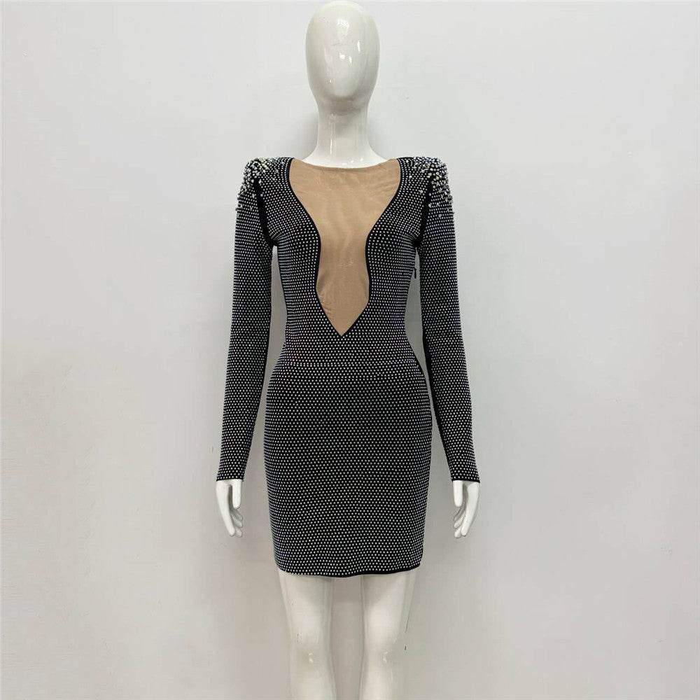 Sexy Rhinestone Bandage One-Piece Dress - Stunning Bridesmaid Outfit 2025 - Buy Center