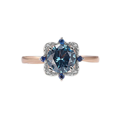 Buycenter Sterling Silver Rose Gold Electroplated Flower Ring - Sizes 5-9 - Buy Center