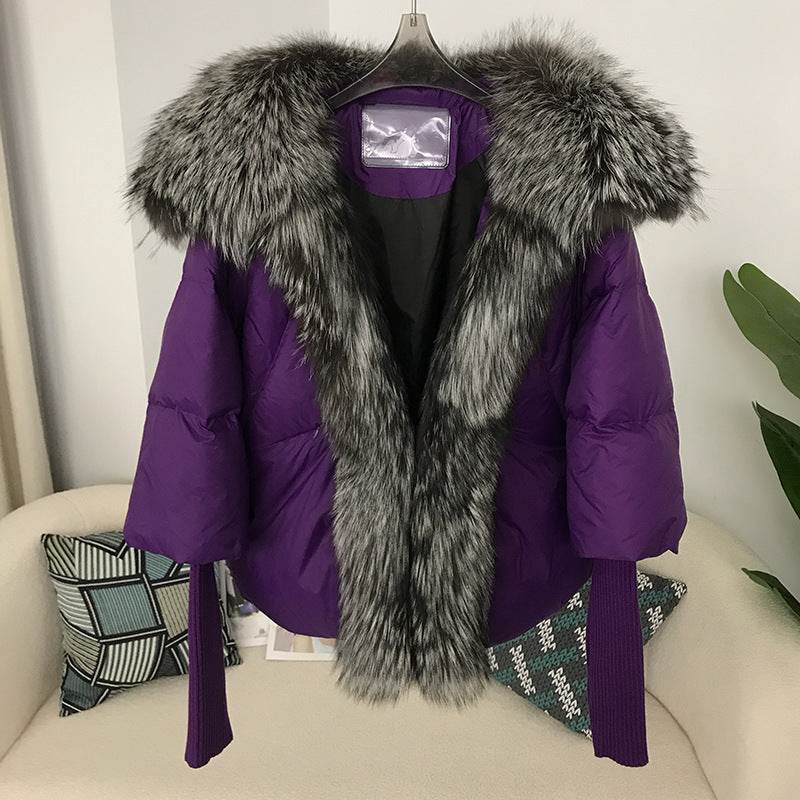 Buycenter Women's White Duck Down Jacket - Temperament Style with Pockets - Buy Center
