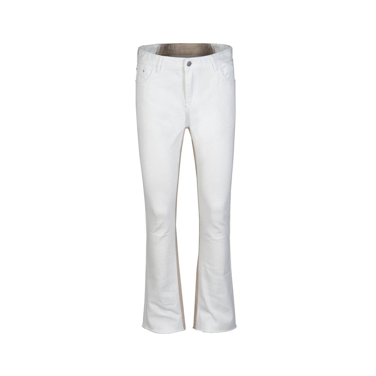 Buycenter Color Contrast Fashion Jeans - Tassel Slight Flared Pants - Buy Center