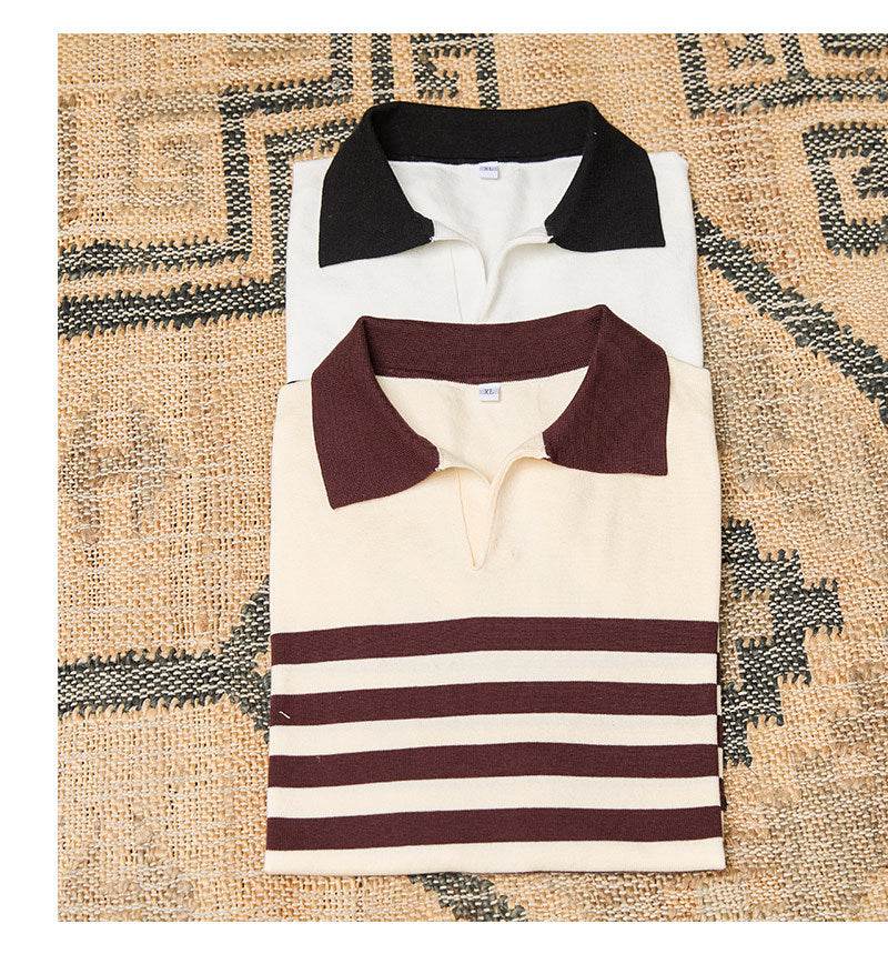 Slim Fit Lyocell Polo Shirt - Breathable Striped Short Sleeve Style - Buy Center