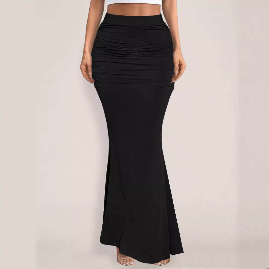 Sexy Slim Hip Pleated Long Dress - European & American Style Fashion - Buy Center
