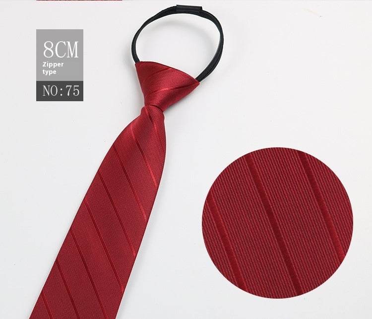 Black Striped Blue Business Tie - Lazy Zip Closure for Easy Wear - Buy Center