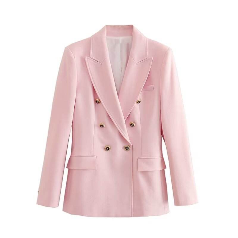 Buycenter Women's Slim-Fit Lapel Jacket - Trendy Long Sleeve Blazer - Buy Center