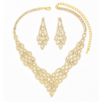 Silver Crystal Stone Necklace Set - Trendy Sun & Moon Jewelry for Women - Buy Center