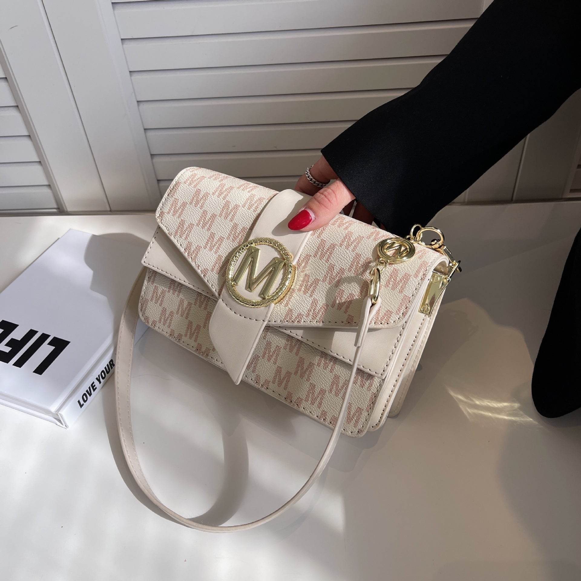 Buycenter Niche Printed Letter Shoulder Bag - Urban Style, Medium Hardness - Buy Center