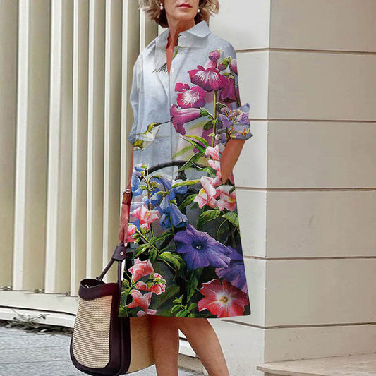 Women's 3D Floral A-Line Dress - Stylish & Comfortable for Every Occasion - Buy Center