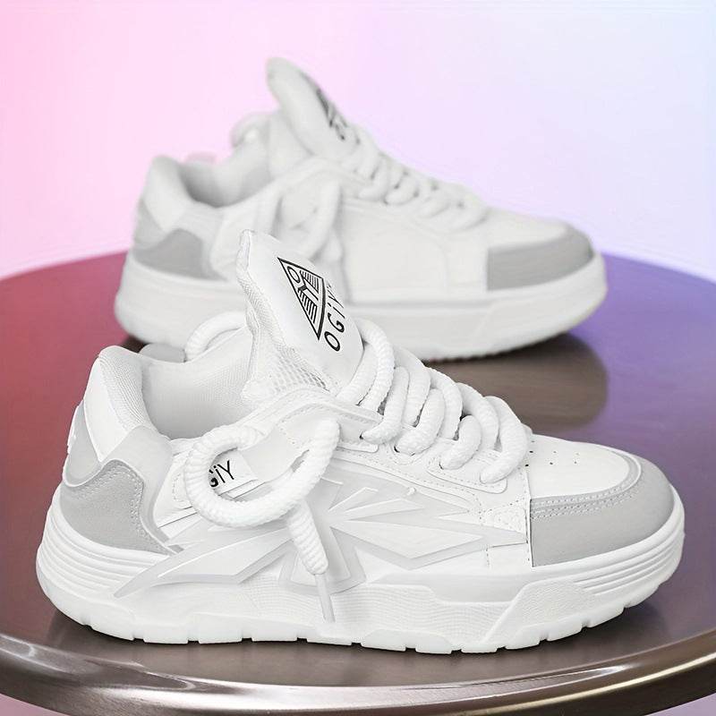 Trendy Men’s Thick Bottom Sneakers - Casual Harajuku Style, Multiple Colors - Buy Center
